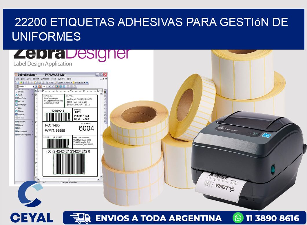 22200 Etiquetas adhesivas para gestión de uniformes