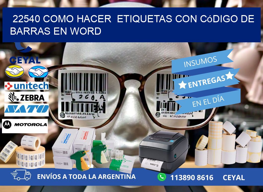 22540 Como hacer  etiquetas con código de barras en Word
