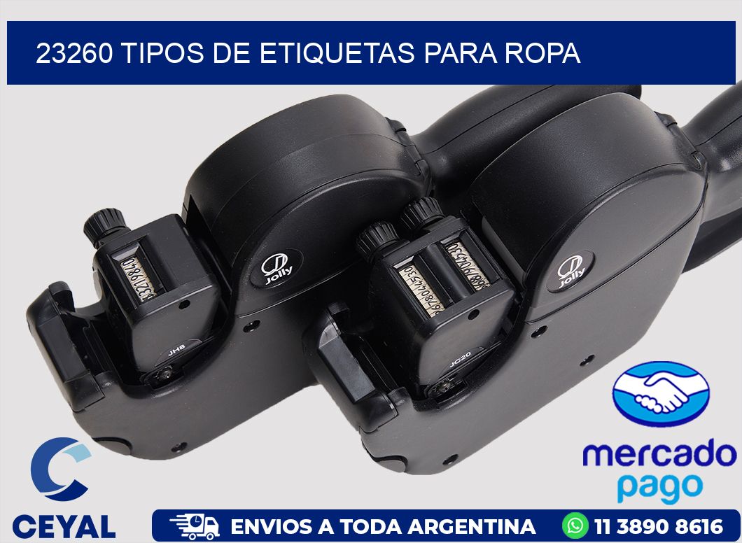 23260 tipos de etiquetas para ropa