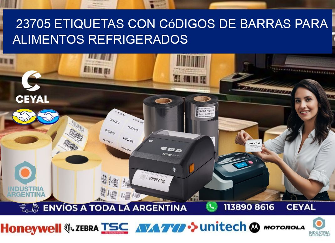 23705 Etiquetas con códigos de barras para alimentos refrigerados
