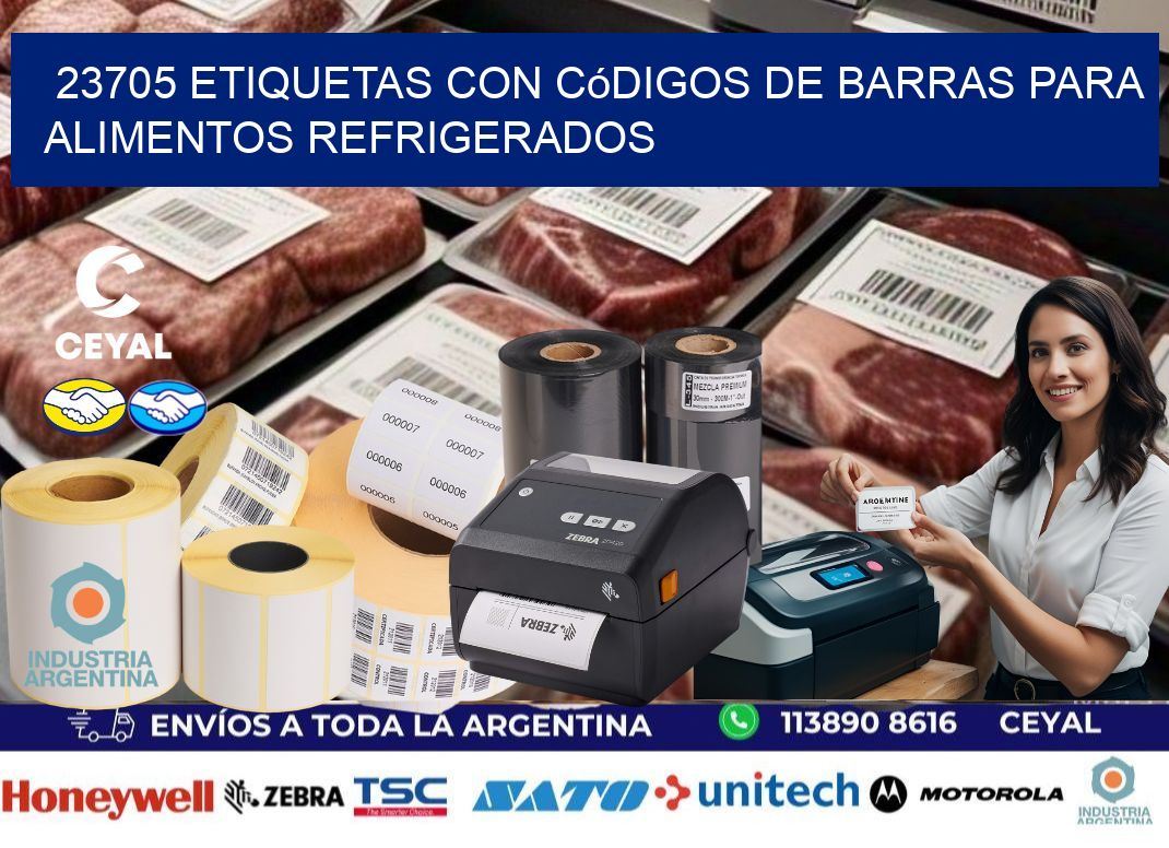 23705 Etiquetas con códigos de barras para alimentos refrigerados