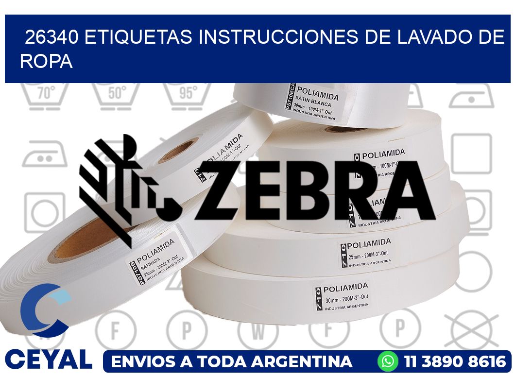 26340 etiquetas instrucciones de lavado de ropa