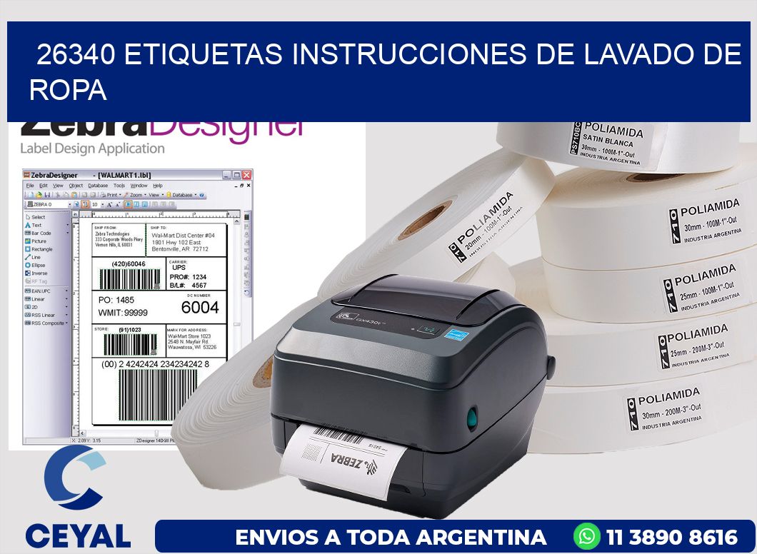 26340 etiquetas instrucciones de lavado de ropa