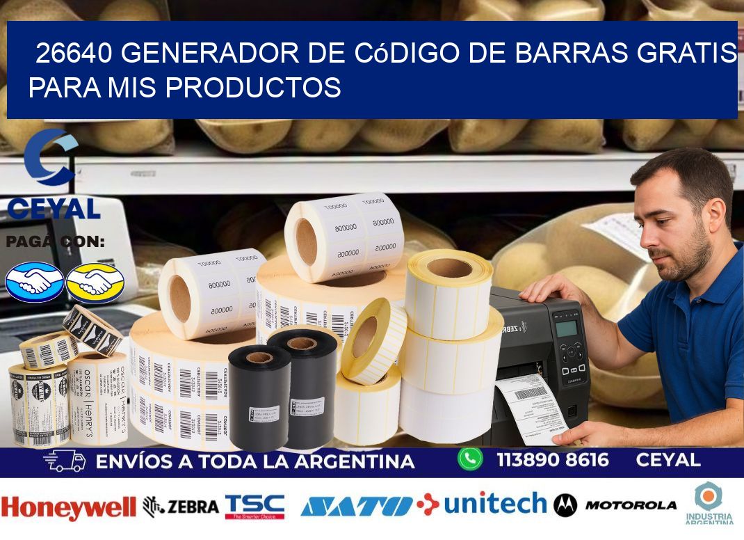 26640 Generador de código de barras gratis para mis productos