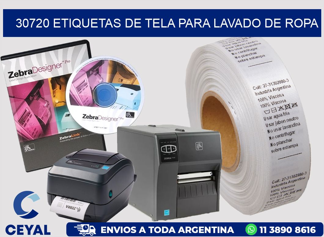 30720 Etiquetas de tela para lavado de ropa