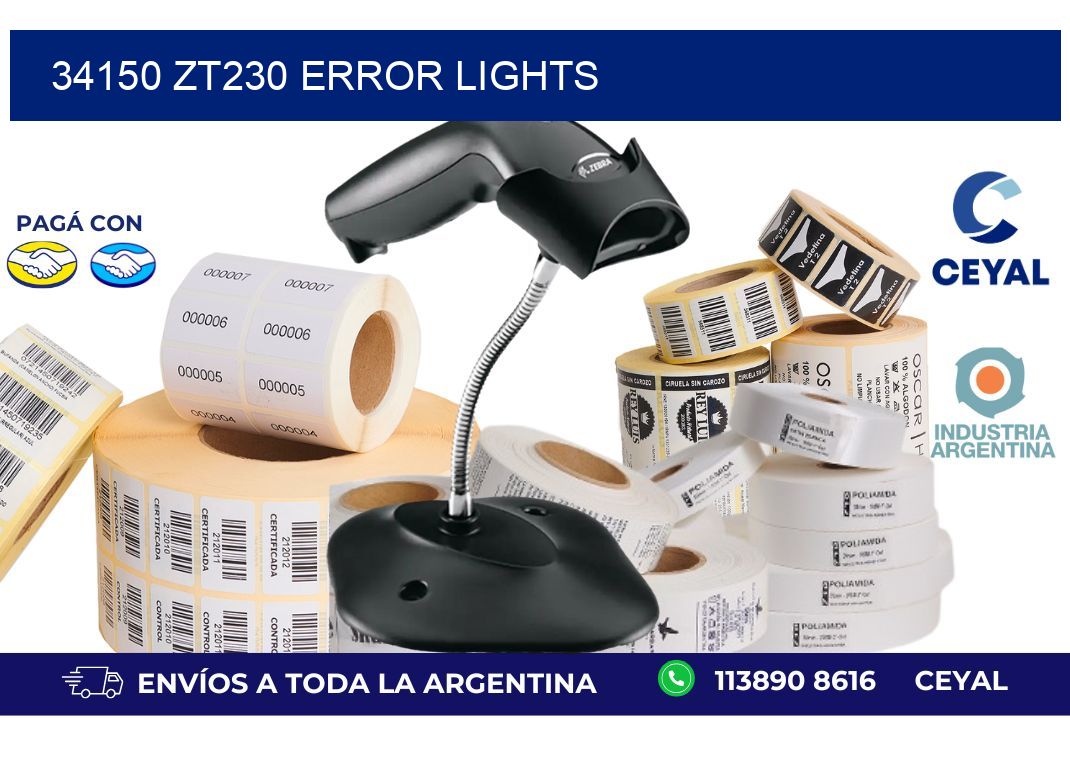 34150 ZT230 error lights