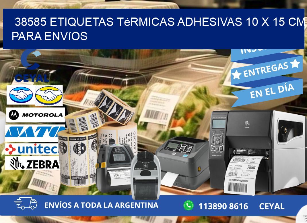 38585 Etiquetas Térmicas Adhesivas 10 x 15 cm para Envíos