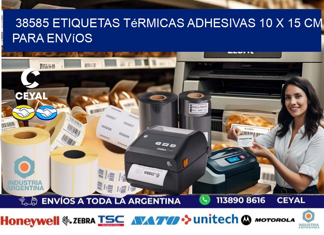 38585 Etiquetas Térmicas Adhesivas 10 x 15 cm para Envíos