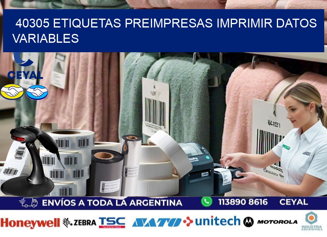 40305 Etiquetas preimpresas imprimir datos variables