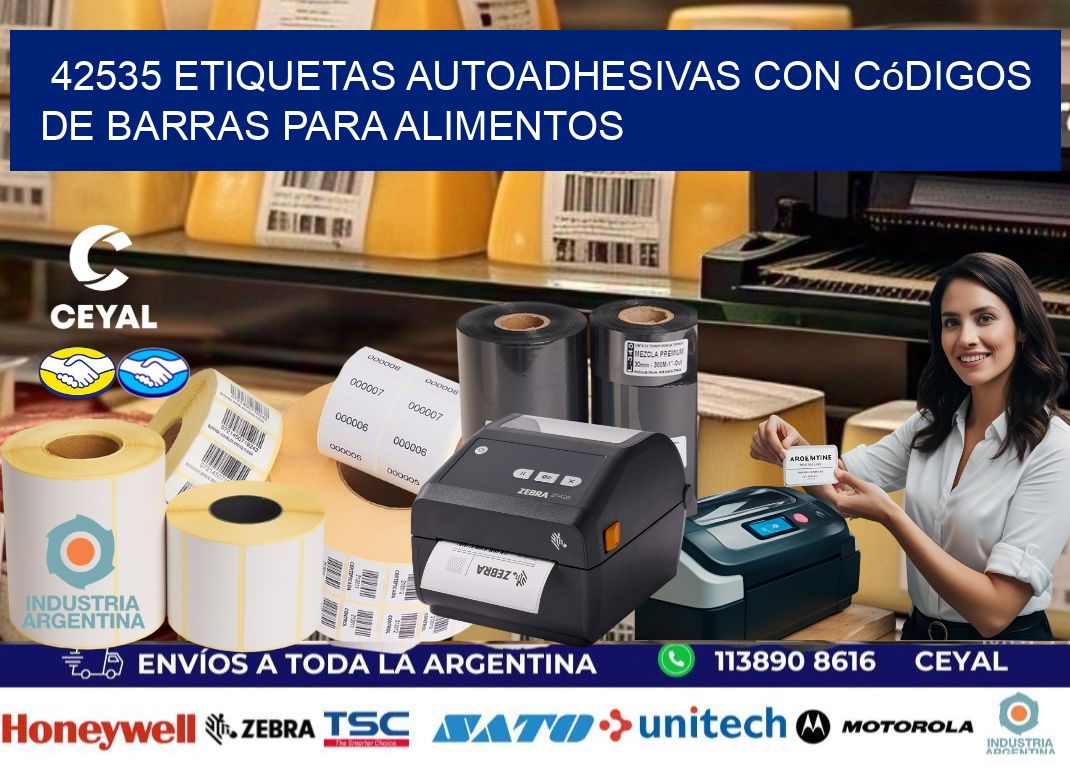 42535 Etiquetas autoadhesivas con códigos de barras para alimentos