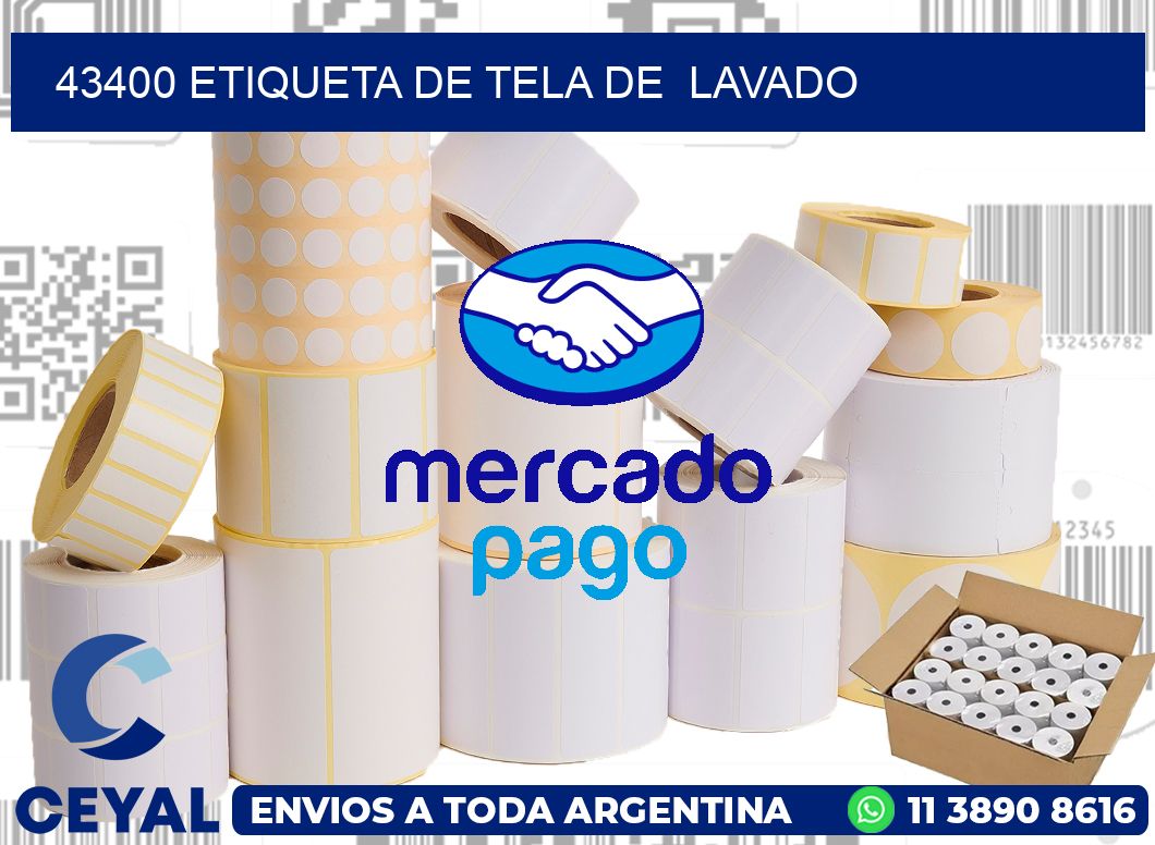 43400 etiqueta de tela de  lavado