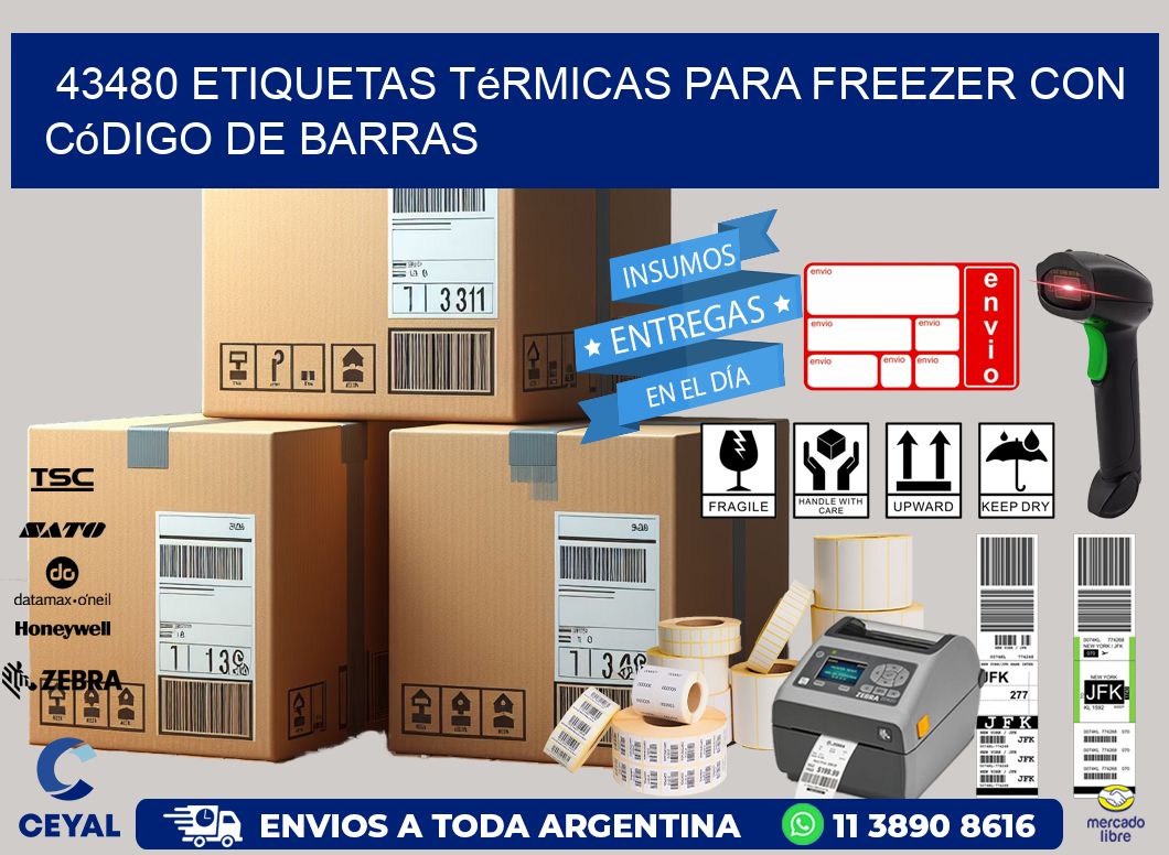 43480 etiquetas térmicas para freezer con código de barras