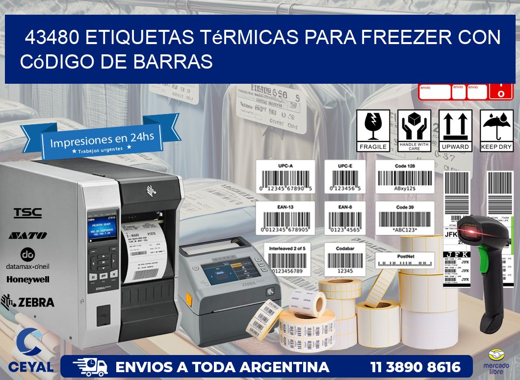 43480 etiquetas térmicas para freezer con código de barras