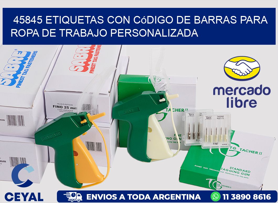 45845 Etiquetas con código de barras para ropa de trabajo personalizada