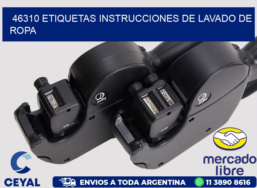 46310 etiquetas instrucciones de lavado de ropa