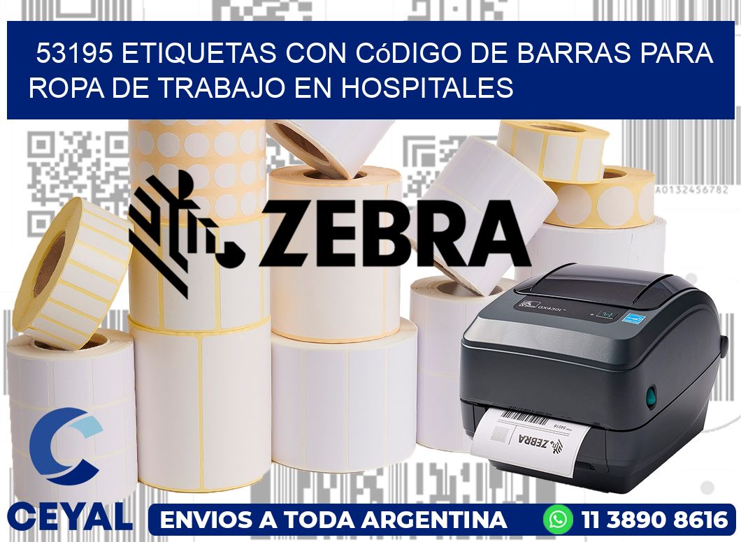 53195 Etiquetas con código de barras para ropa de trabajo en hospitales