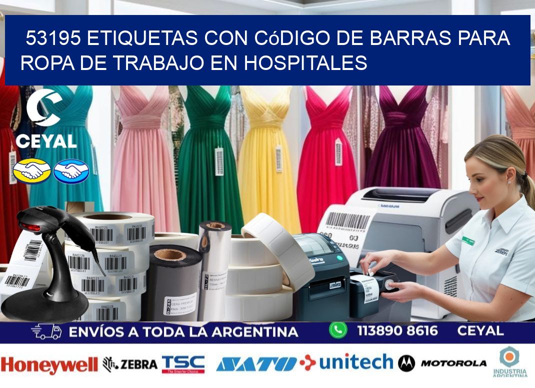 53195 Etiquetas con código de barras para ropa de trabajo en hospitales