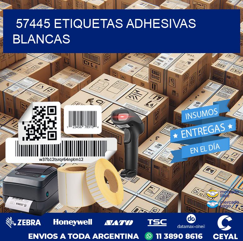 57445 etiquetas adhesivas blancas