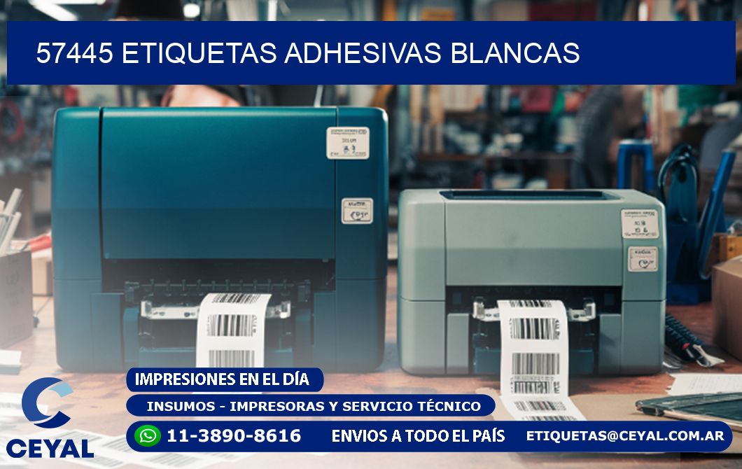57445 etiquetas adhesivas blancas