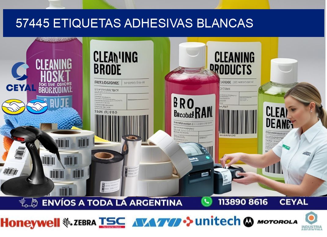 57445 etiquetas adhesivas blancas