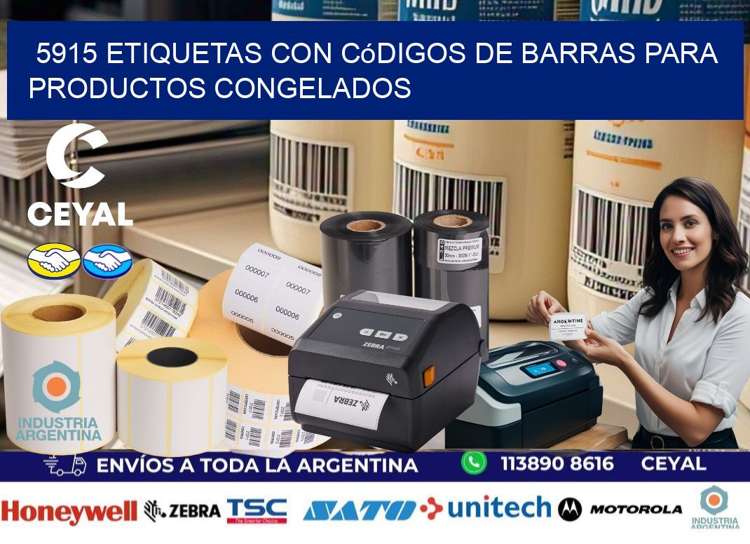 5915 Etiquetas con códigos de barras para productos congelados