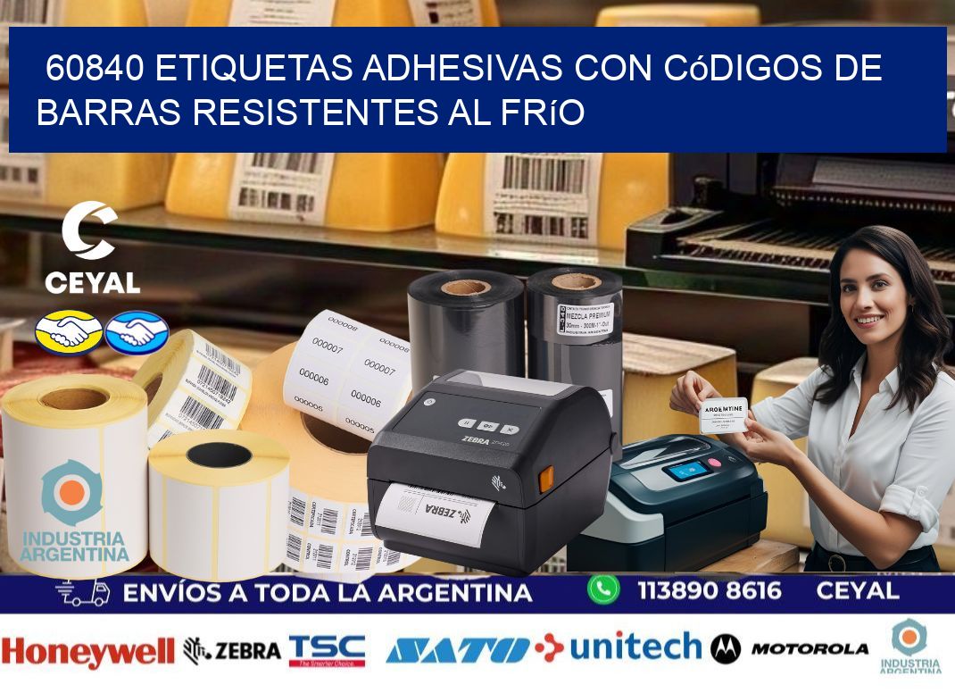 60840 Etiquetas adhesivas con códigos de barras resistentes al frío