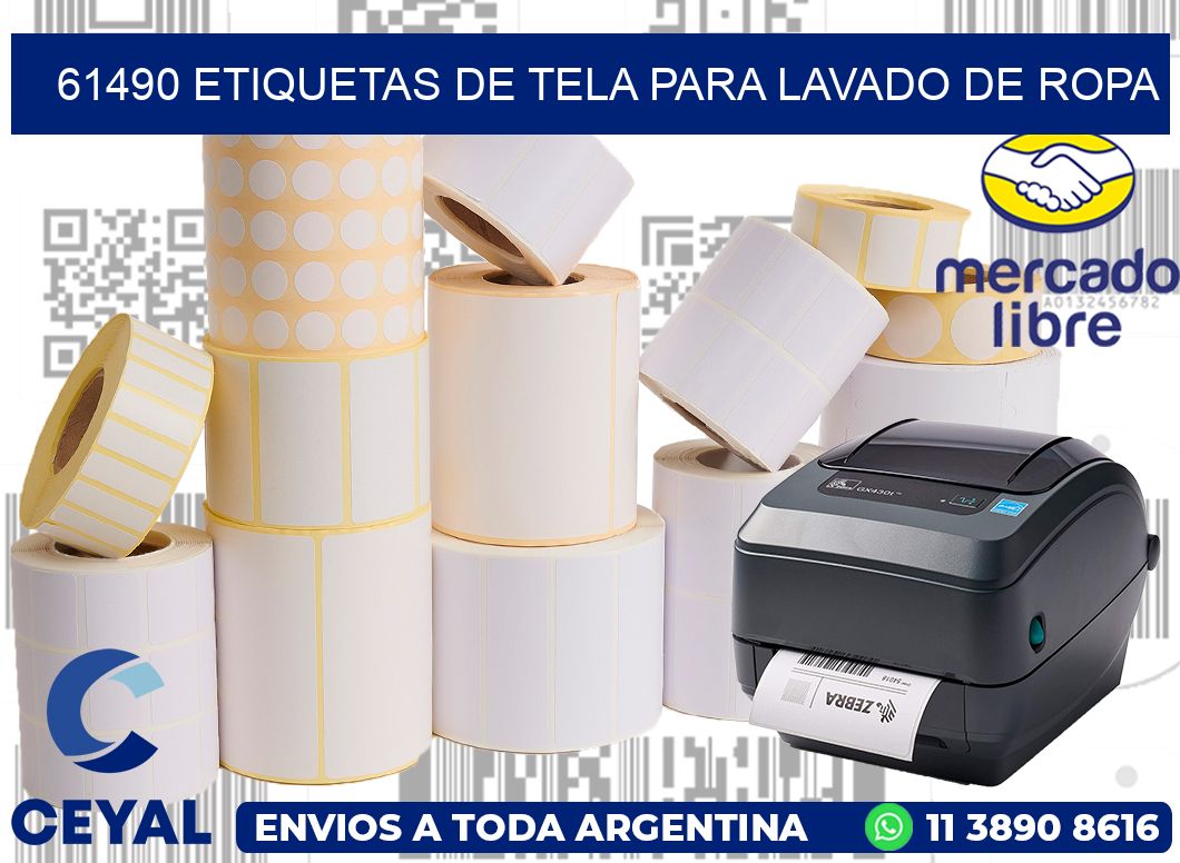 61490 Etiquetas de tela para lavado de ropa