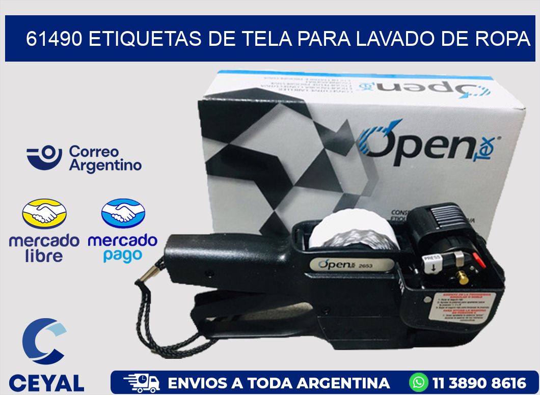 61490 Etiquetas de tela para lavado de ropa