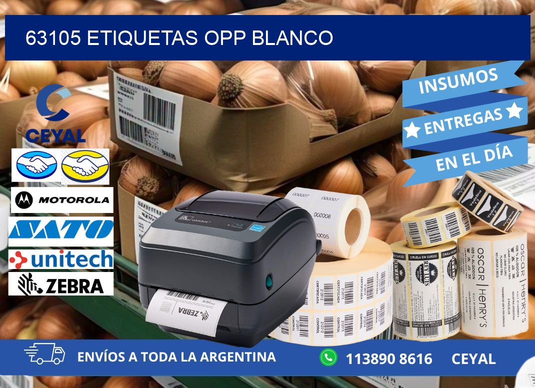 63105 etiquetas OPP blanco