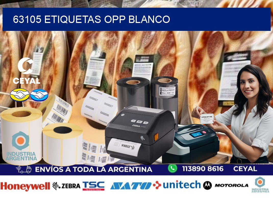 63105 etiquetas OPP blanco