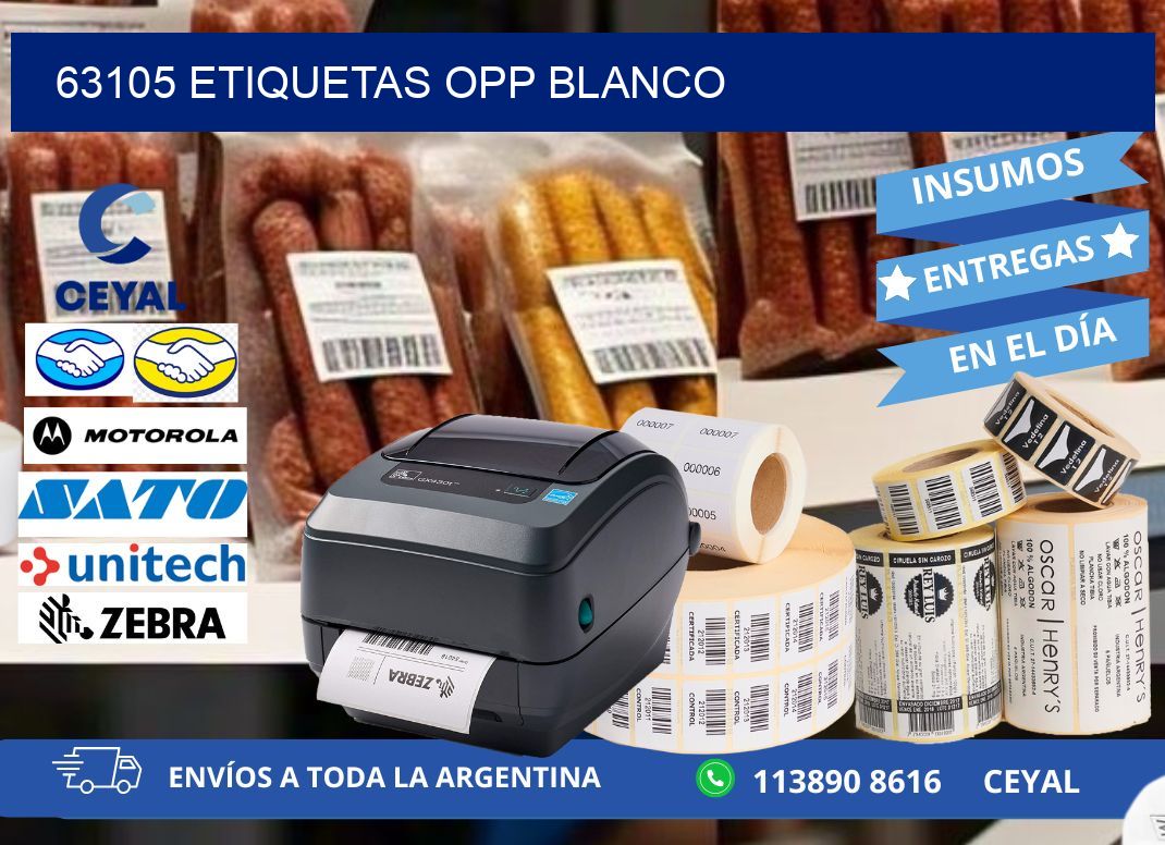 63105 etiquetas OPP blanco