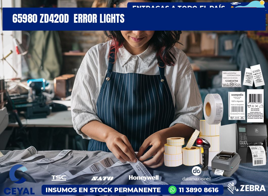 65980 ZD420d  error lights