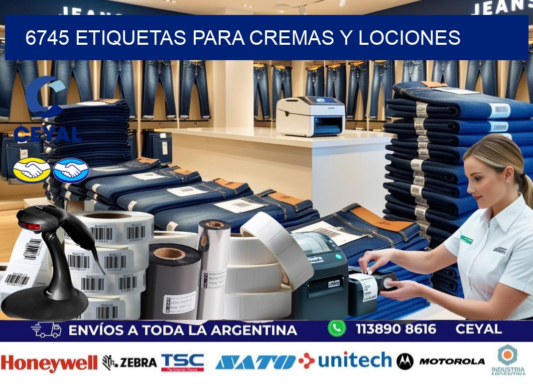 6745 Etiquetas para cremas y lociones