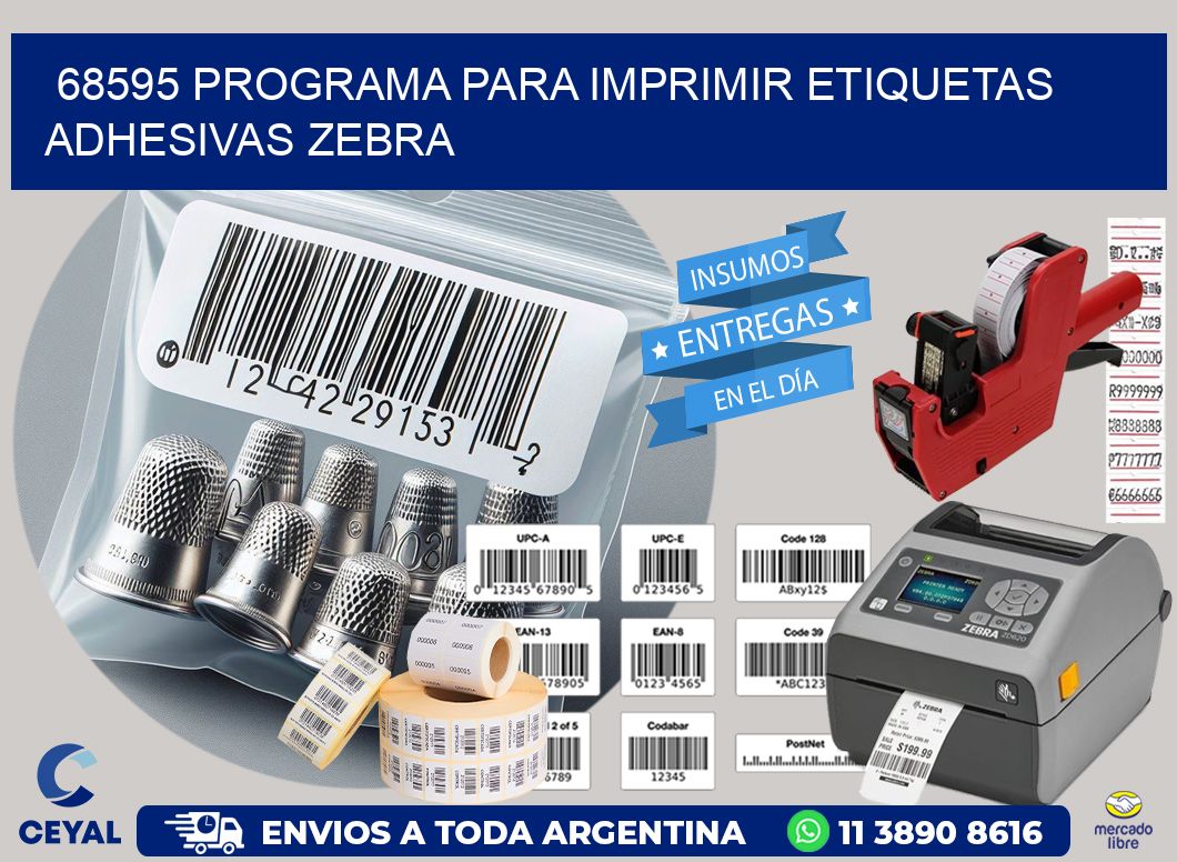 68595 Programa para imprimir etiquetas adhesivas zebra