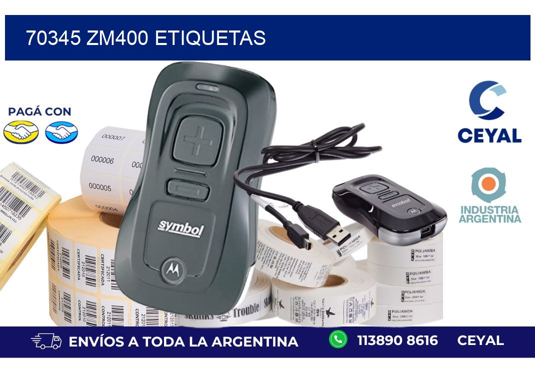 70345 ZM400 etiquetas