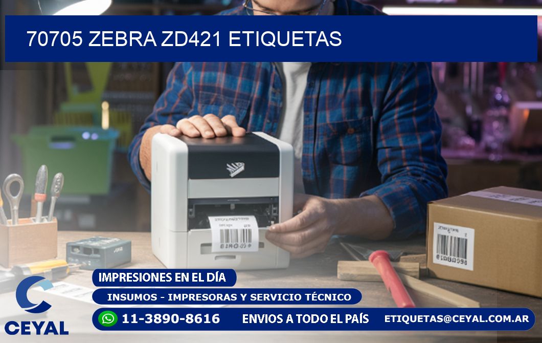 70705 Zebra ZD421 etiquetas