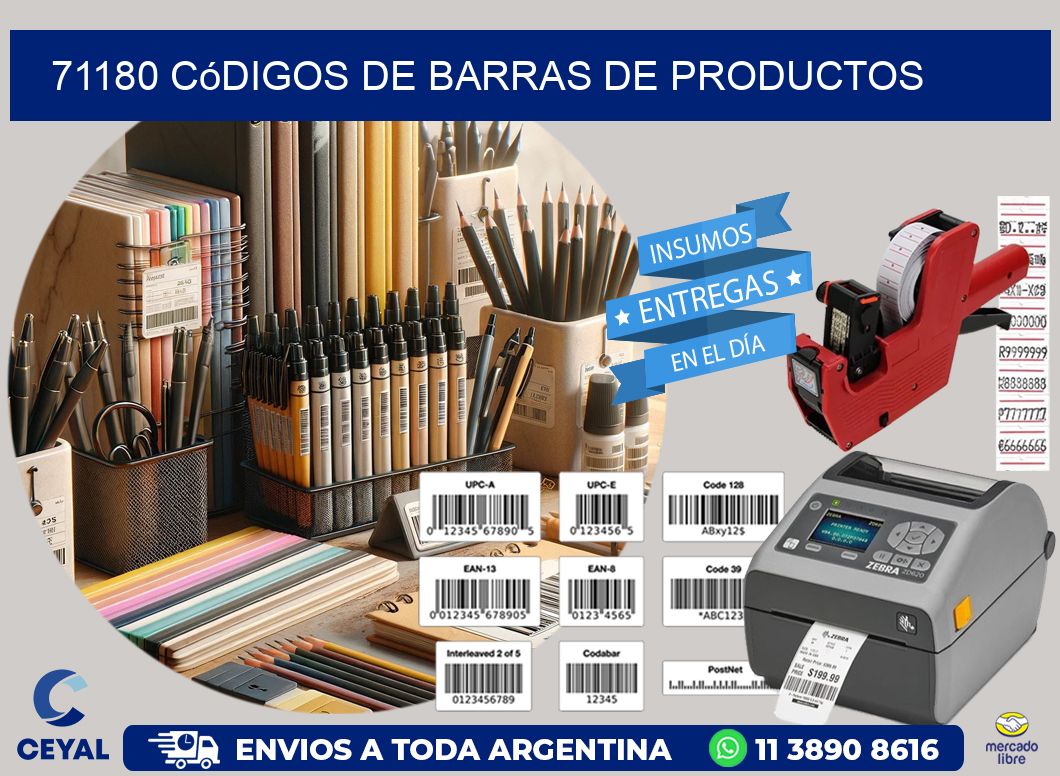 71180 Códigos de barras de productos