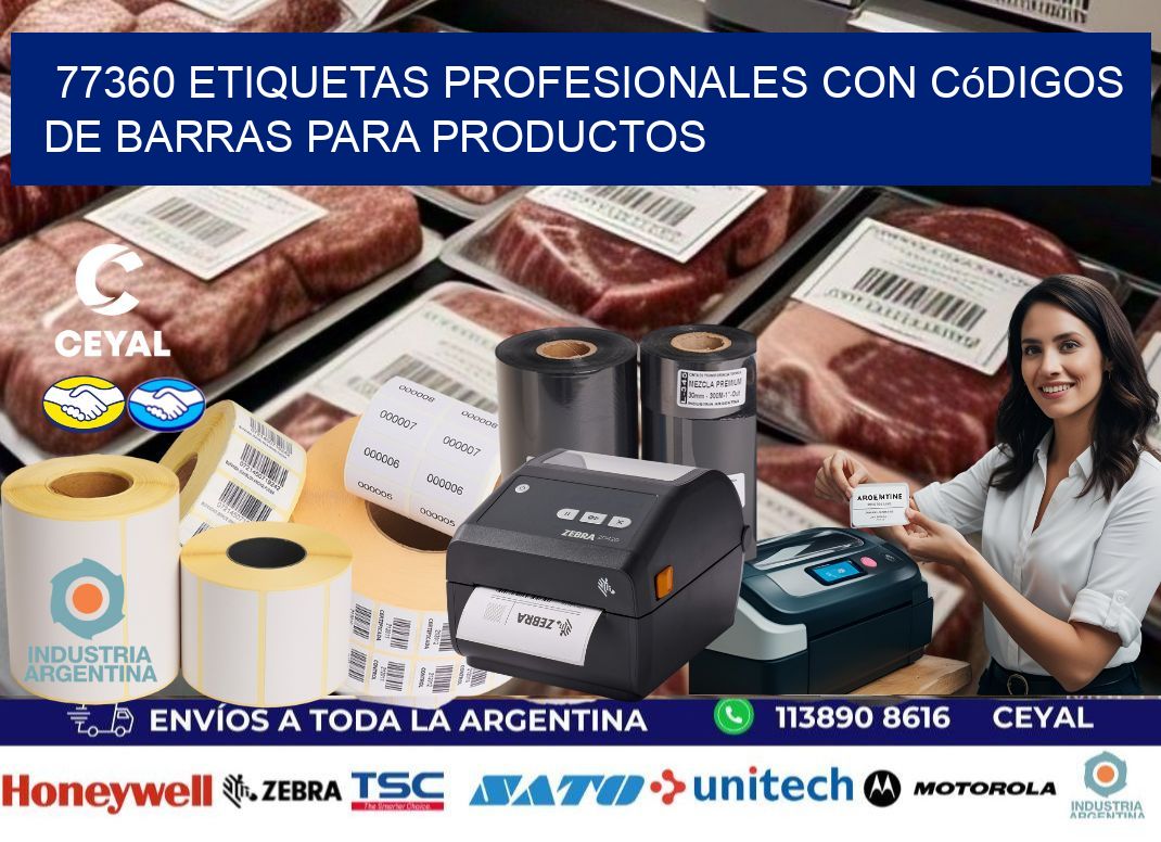 77360 Etiquetas profesionales con códigos de barras para productos
