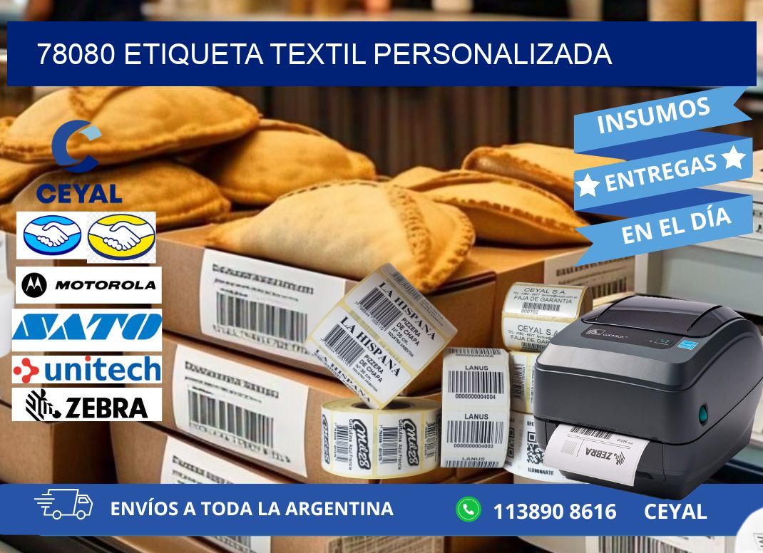 78080 Etiqueta textil personalizada