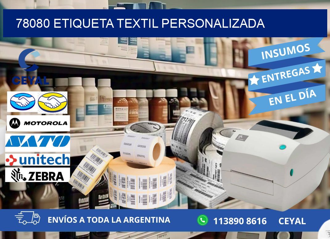 78080 Etiqueta textil personalizada