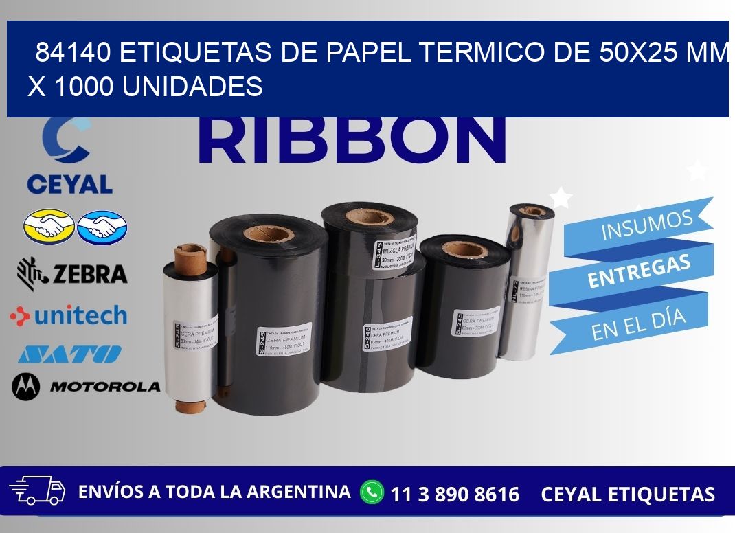 84140 Etiquetas De Papel Termico De 50x25 Mm X 1000 Unidades