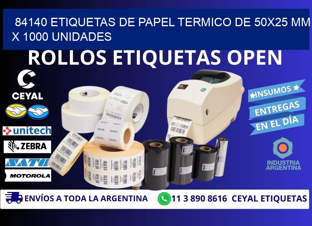 84140 Etiquetas De Papel Termico De 50x25 Mm X 1000 Unidades