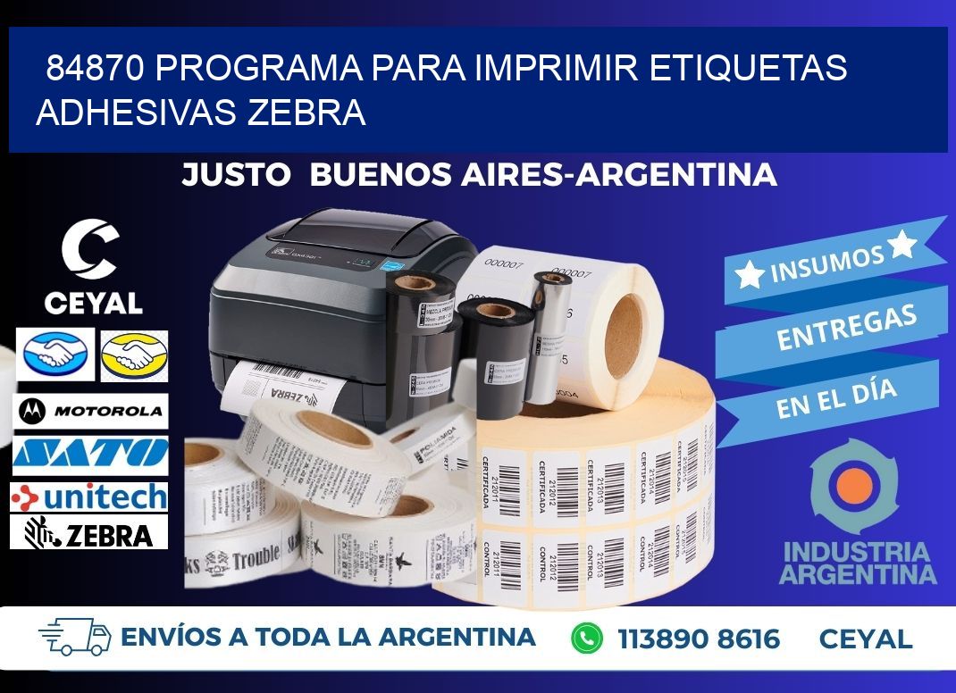 84870 Programa para imprimir etiquetas adhesivas zebra