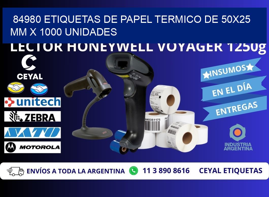 84980 Etiquetas De Papel Termico De 50x25 Mm X 1000 Unidades