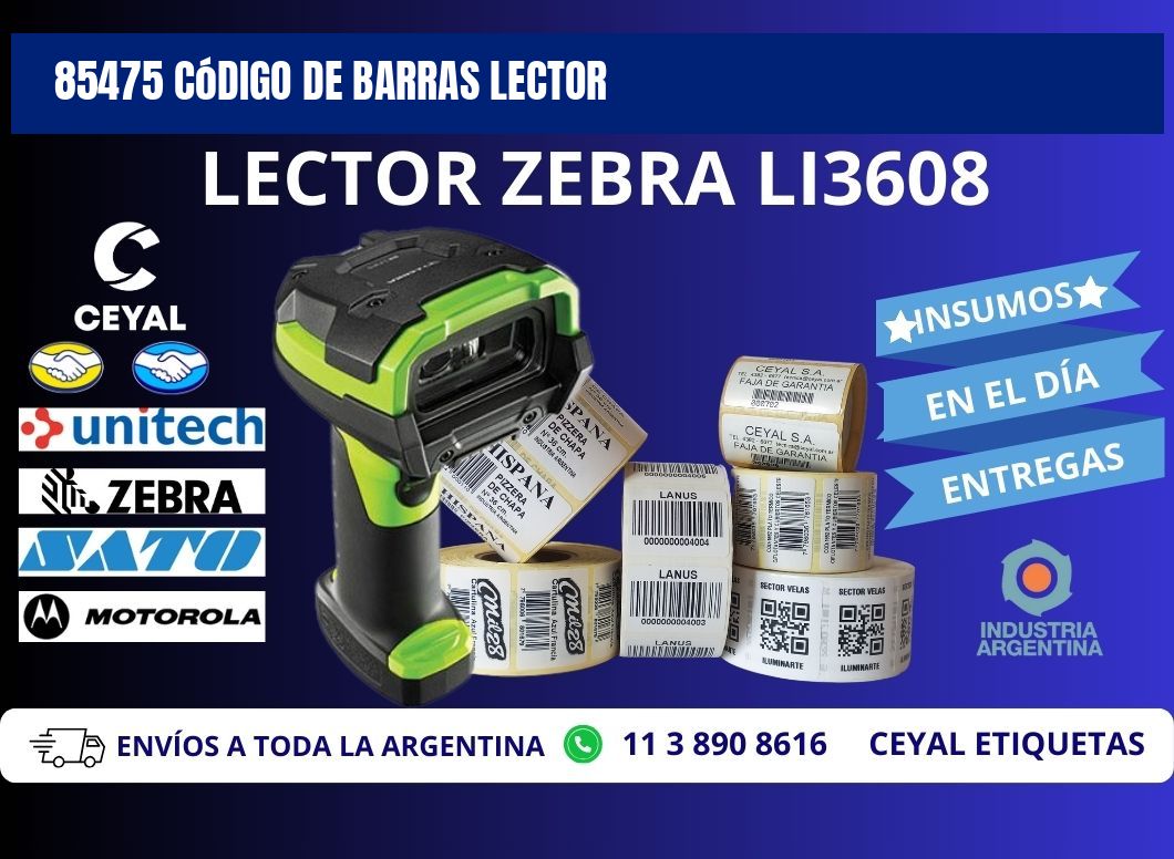 85475 Código de barras lector