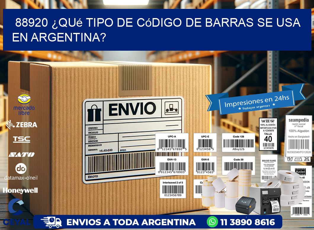 88920 ¿Qué tipo de código de barras se usa en Argentina?