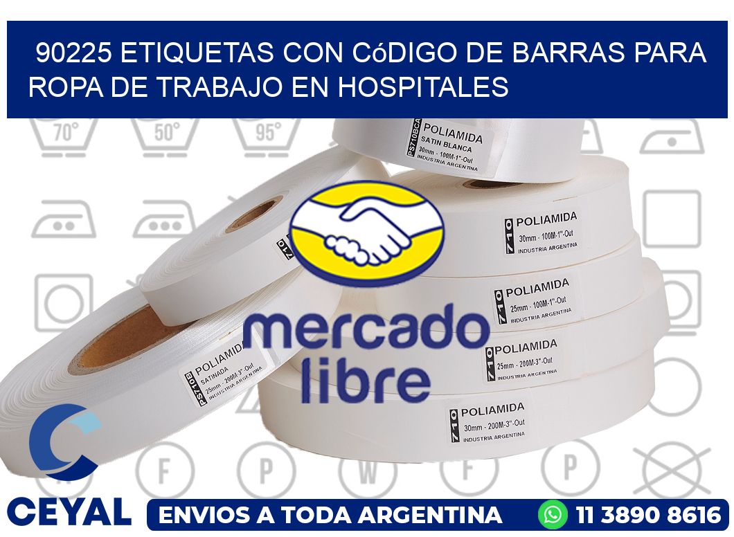 90225 Etiquetas con código de barras para ropa de trabajo en hospitales
