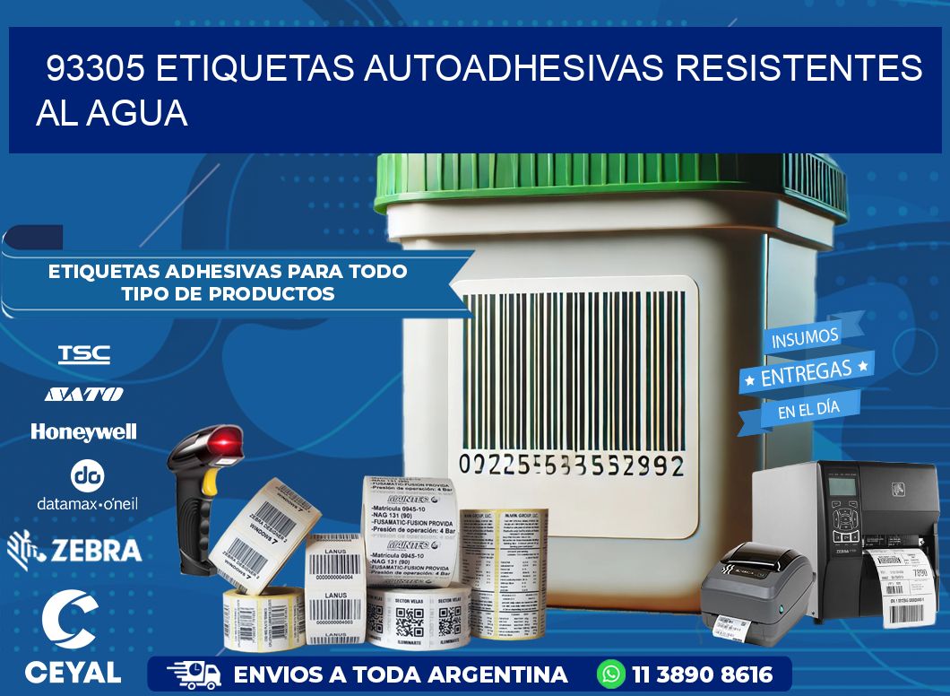 93305 etiquetas autoadhesivas resistentes al agua