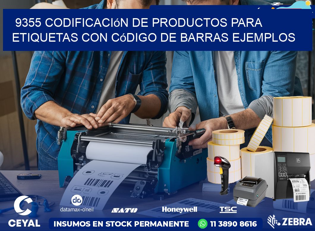 9355 Codificación de productos para etiquetas con código de barras ejemplos