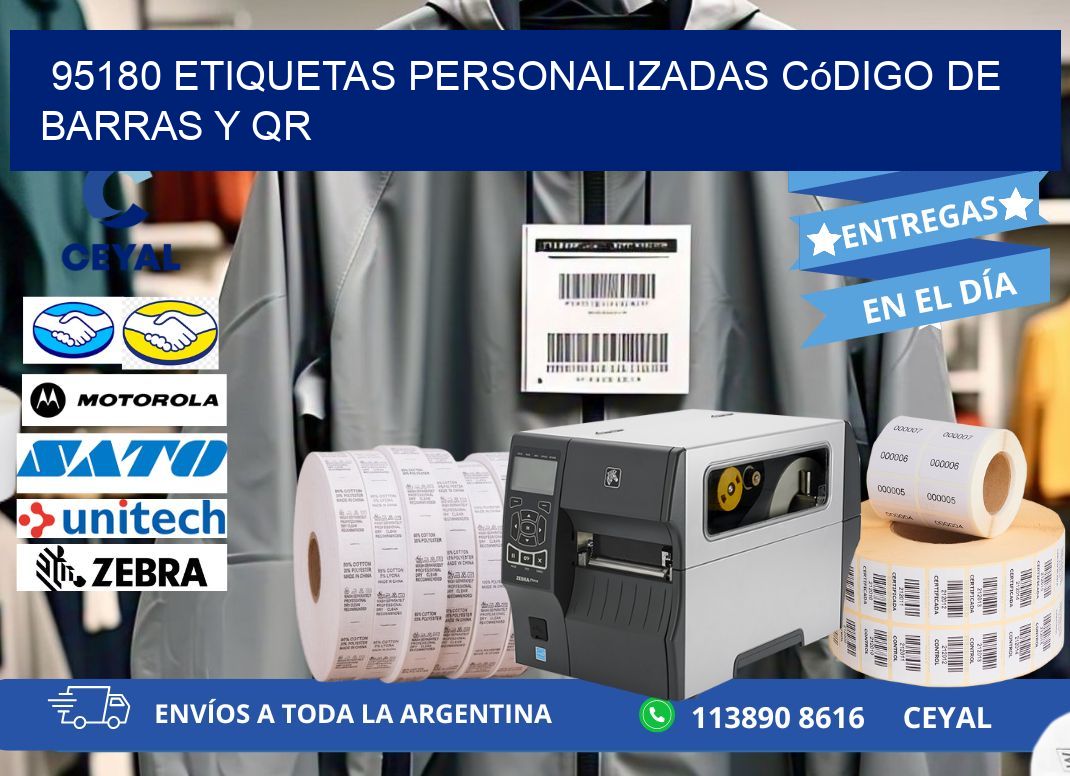 95180 etiquetas personalizadas código de barras y QR
